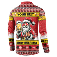 Personalized Germany Christmas Button Sweatshirt Santa Claus Merry Beermas - Wonder Print Shop