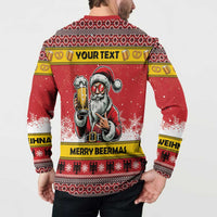 Personalized Germany Christmas Button Sweatshirt Santa Claus Merry Beermas - Wonder Print Shop