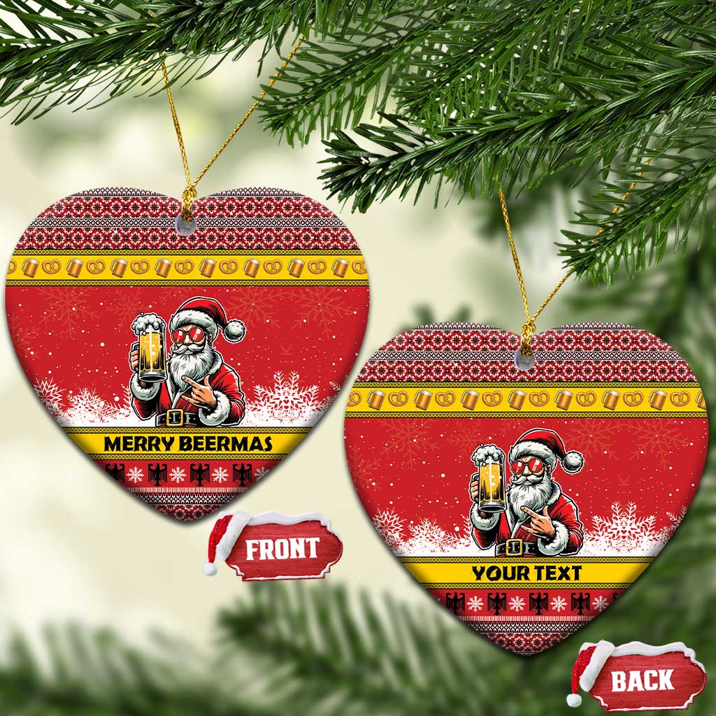 Personalized Germany Christmas Ceramic Ornament Santa Claus Merry Beermas - Wonder Print Shop