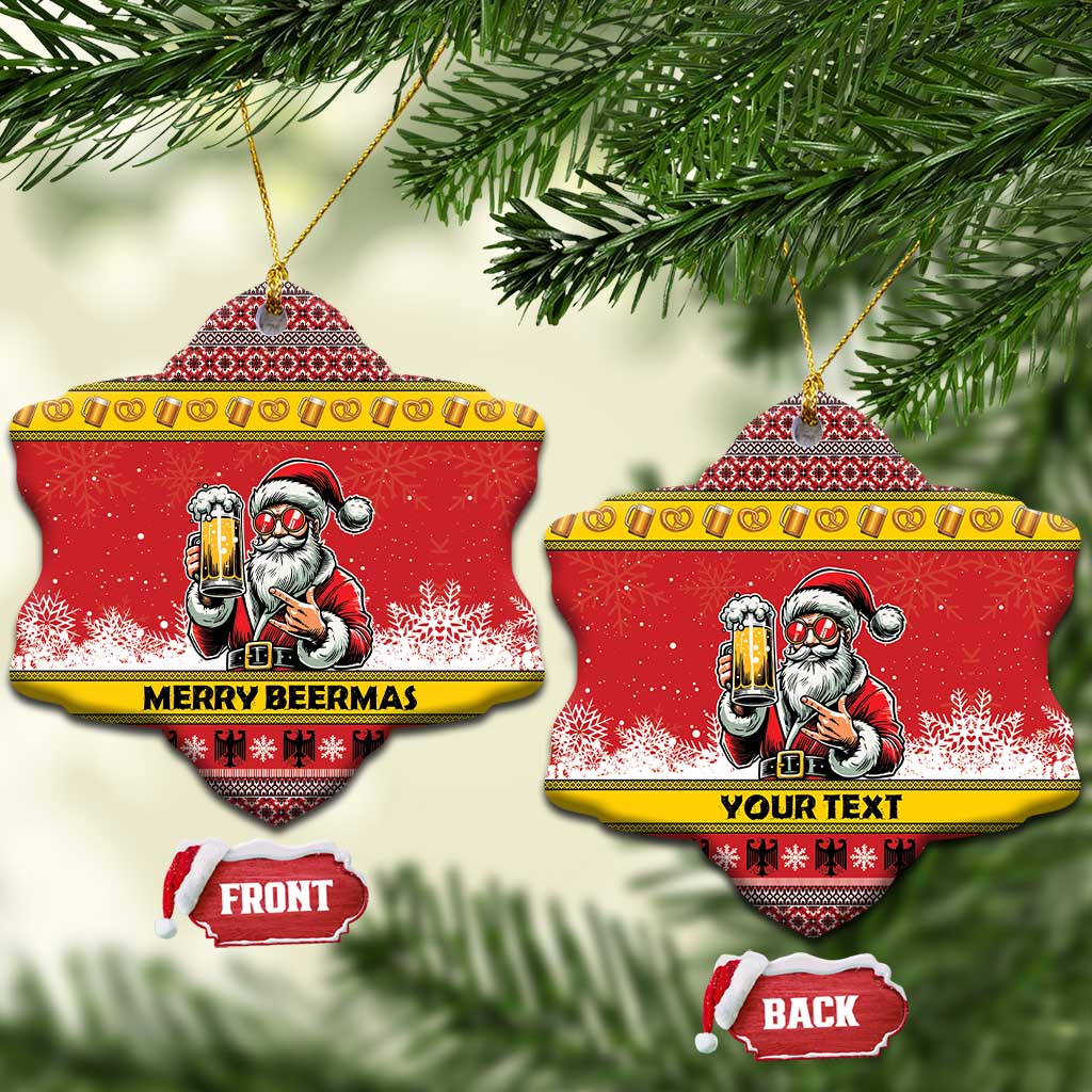Personalized Germany Christmas Ceramic Ornament Santa Claus Merry Beermas - Wonder Print Shop