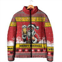 Personalized Germany Christmas Padded Jacket Santa Claus Merry Beermas - Wonder Print Shop