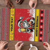 Personalized Germany Christmas Puzzle Santa Claus Merry Beermas - Wonder Print Shop