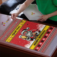 Personalized Germany Christmas Puzzle Santa Claus Merry Beermas - Wonder Print Shop