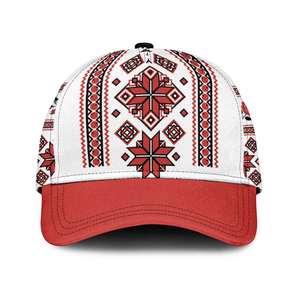 Ukraine Unity Day Classic Cap The Trident With Folk Pattern - Wonder Print Shop
