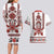 Ukraine Unity Day Couples Matching Long Sleeve Bodycon Dress and Hawaiian Shirt The Trident With Folk Pattern - Wonder Print Shop