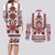 Ukraine Unity Day Couples Matching Long Sleeve Bodycon Dress and Long Sleeve Button Shirt The Trident With Folk Pattern - Wonder Print Shop