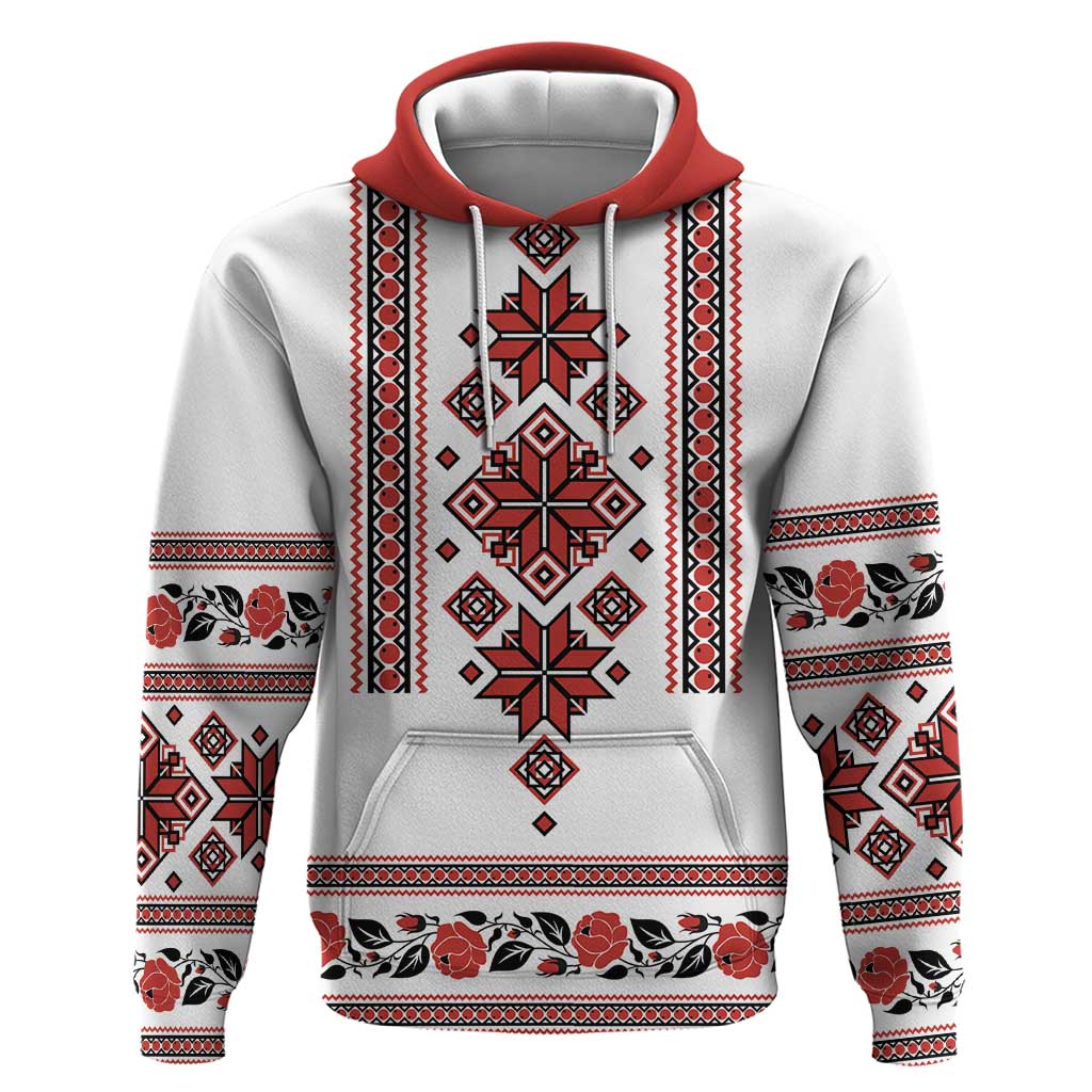 Ukraine Unity Day Hoodie The Trident With Folk Pattern - Wonder Print Shop