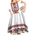 Ukraine Unity Day Kid Short Sleeve Dress The Trident With Folk Pattern - Wonder Print Shop