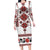 Ukraine Unity Day Long Sleeve Bodycon Dress The Trident With Folk Pattern - Wonder Print Shop