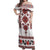 Ukraine Unity Day Off Shoulder Maxi Dress The Trident With Folk Pattern - Wonder Print Shop