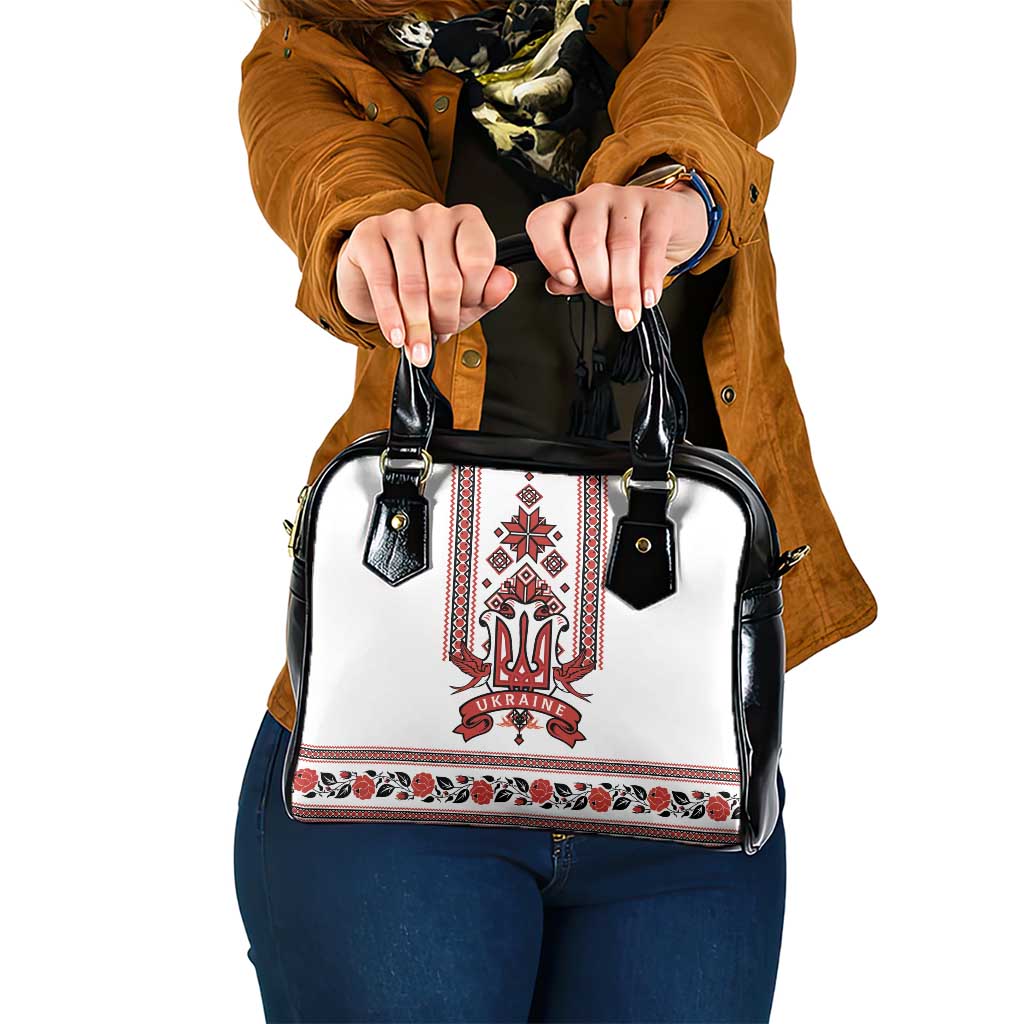 Ukraine Unity Day Shoulder Handbag The Trident With Folk Pattern