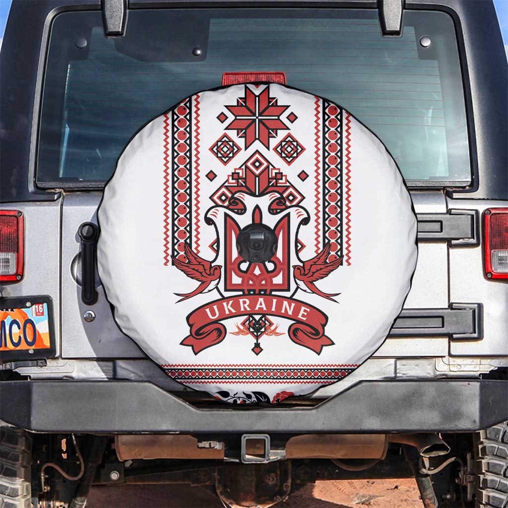 Ukraine Unity Day Spare Tire Cover The Trident With Folk Pattern - Wonder Print Shop