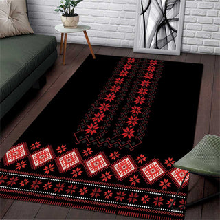 Red Ukraine Folk Patterns Area Rug LT18 - S / 36 x 60 inches / Red