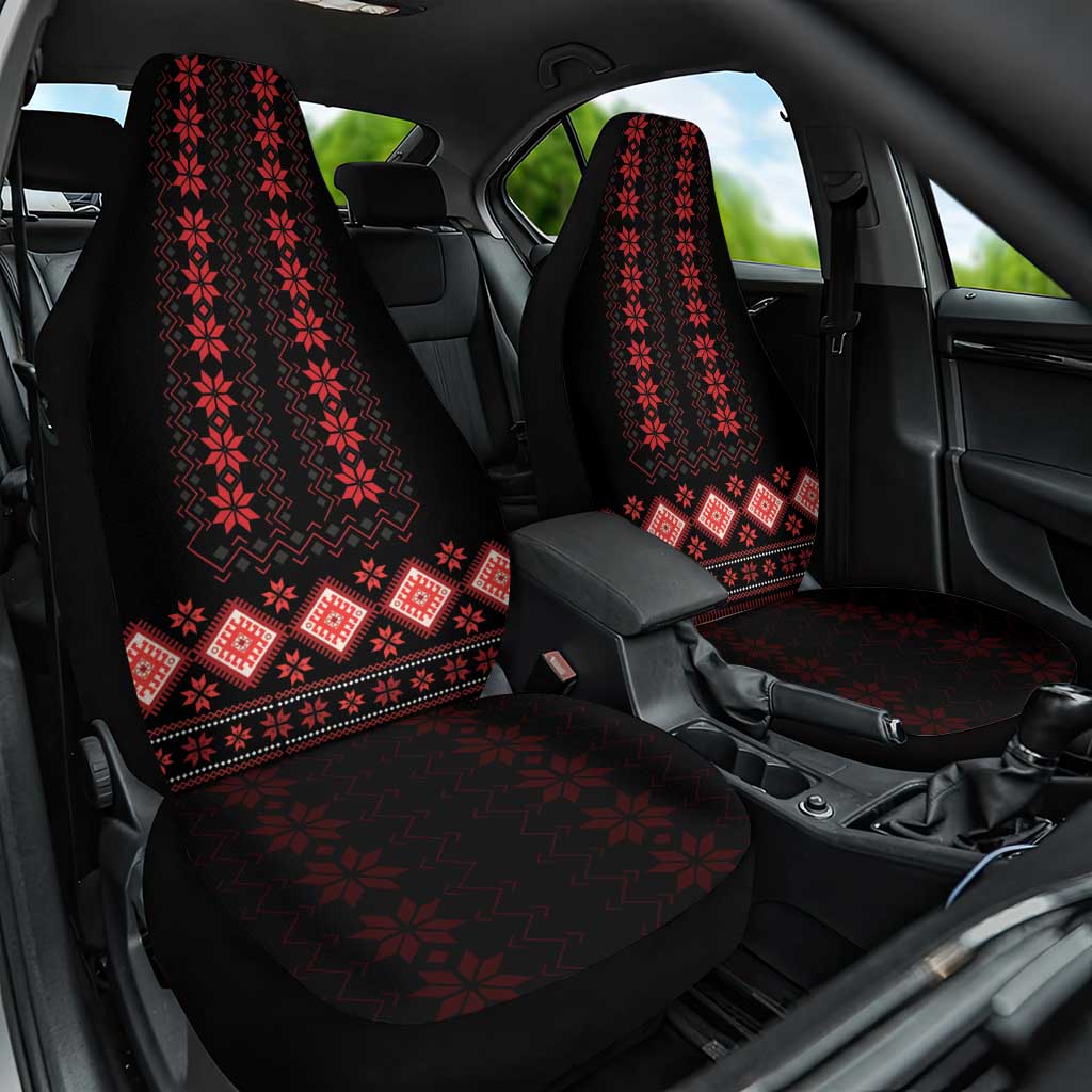 Red Ukraine Folk Patterns Car Seat Cover - Wonder Print Shop