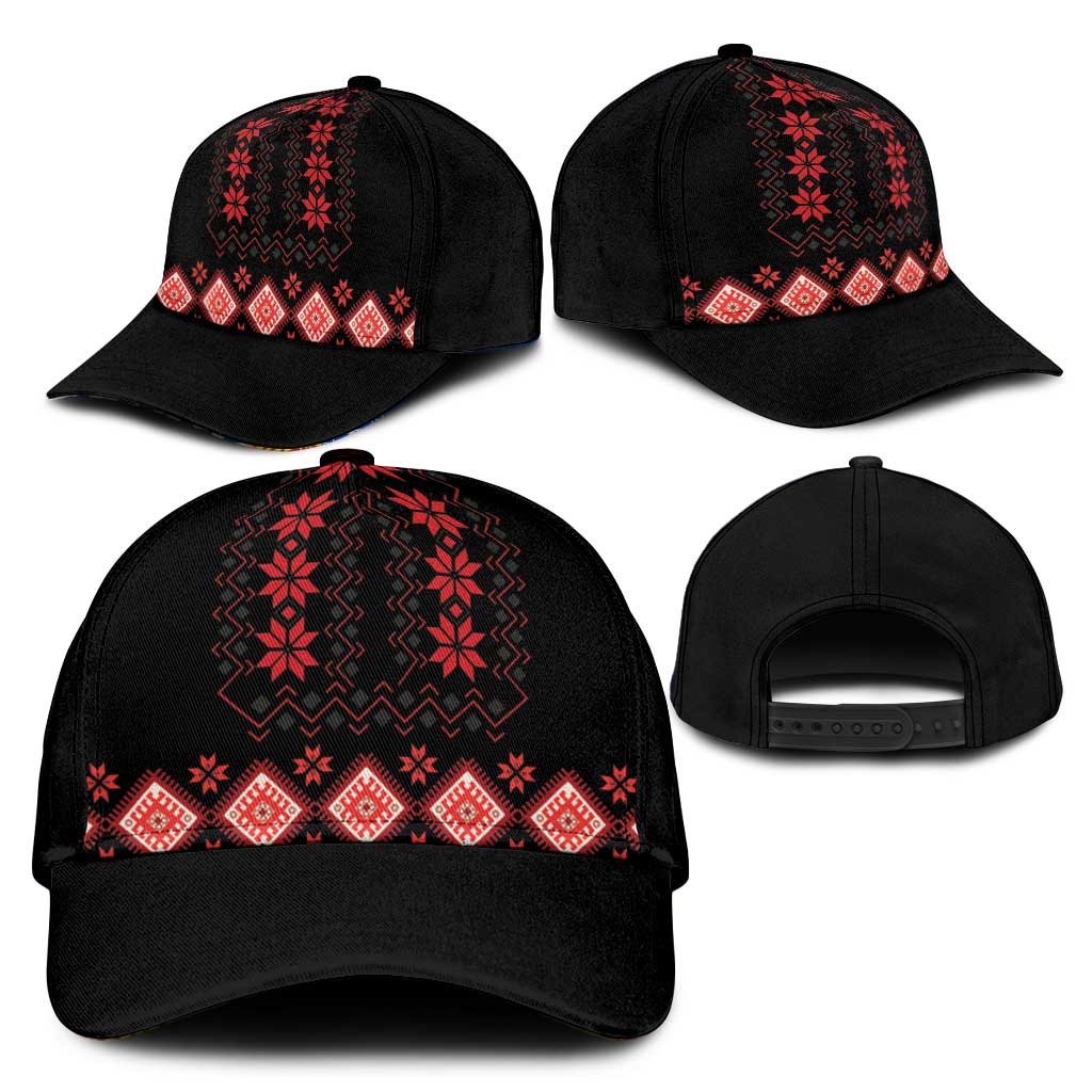 Red Ukraine Folk Patterns Classic Cap