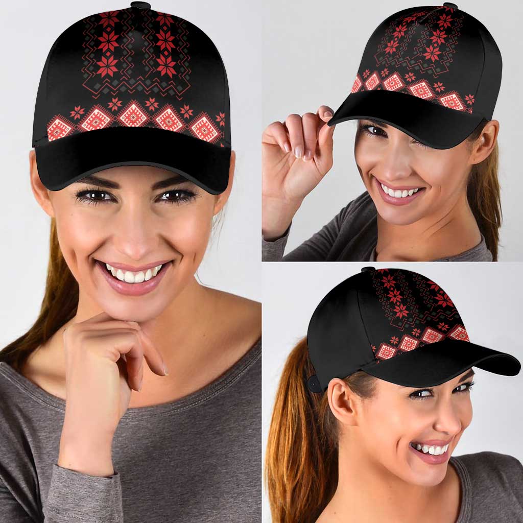Red Ukraine Folk Patterns Classic Cap