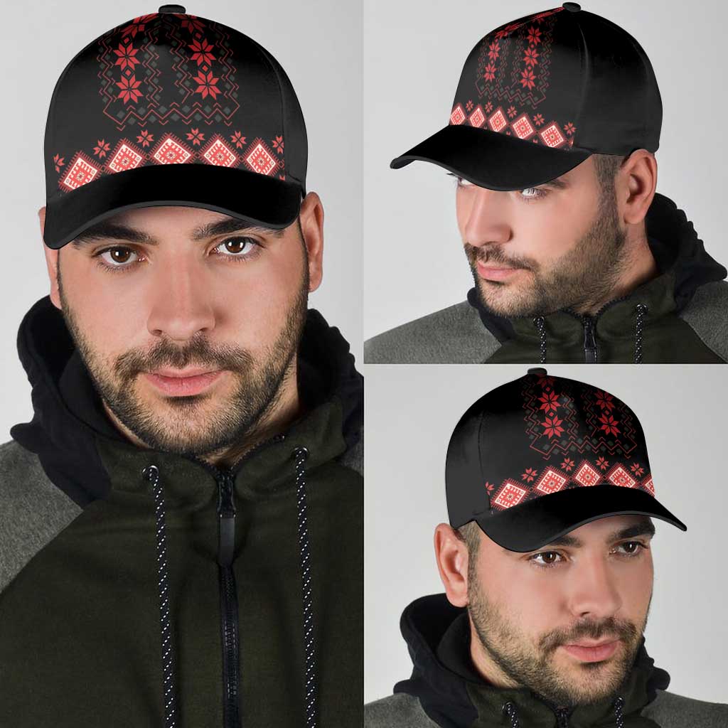 Red Ukraine Folk Patterns Classic Cap