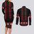 Red Ukraine Folk Patterns Couples Matching Long Sleeve Bodycon Dress and Long Sleeve Button Shirt - Wonder Print Shop