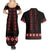 Red Ukraine Folk Patterns Couples Matching Summer Maxi Dress and Hawaiian Shirt