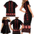 Red Ukraine Folk Patterns Family Matching Short Sleeve Bodycon Dress and Hawaiian Shirt - Wonder Print Shop