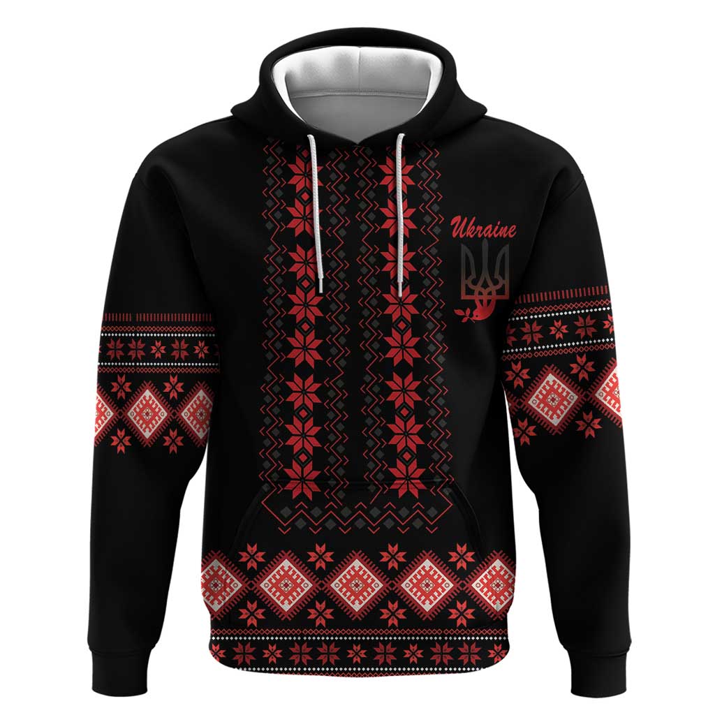 Red Ukraine Folk Patterns Hoodie - Wonder Print Shop