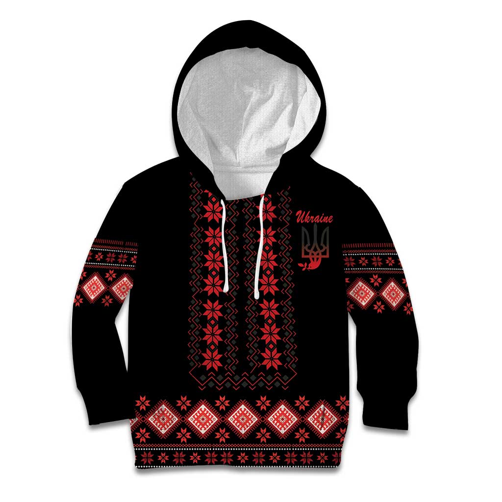 Red Ukraine Folk Patterns Kid Hoodie - Wonder Print Shop