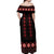 Red Ukraine Folk Patterns Off Shoulder Maxi Dress - Wonder Print Shop