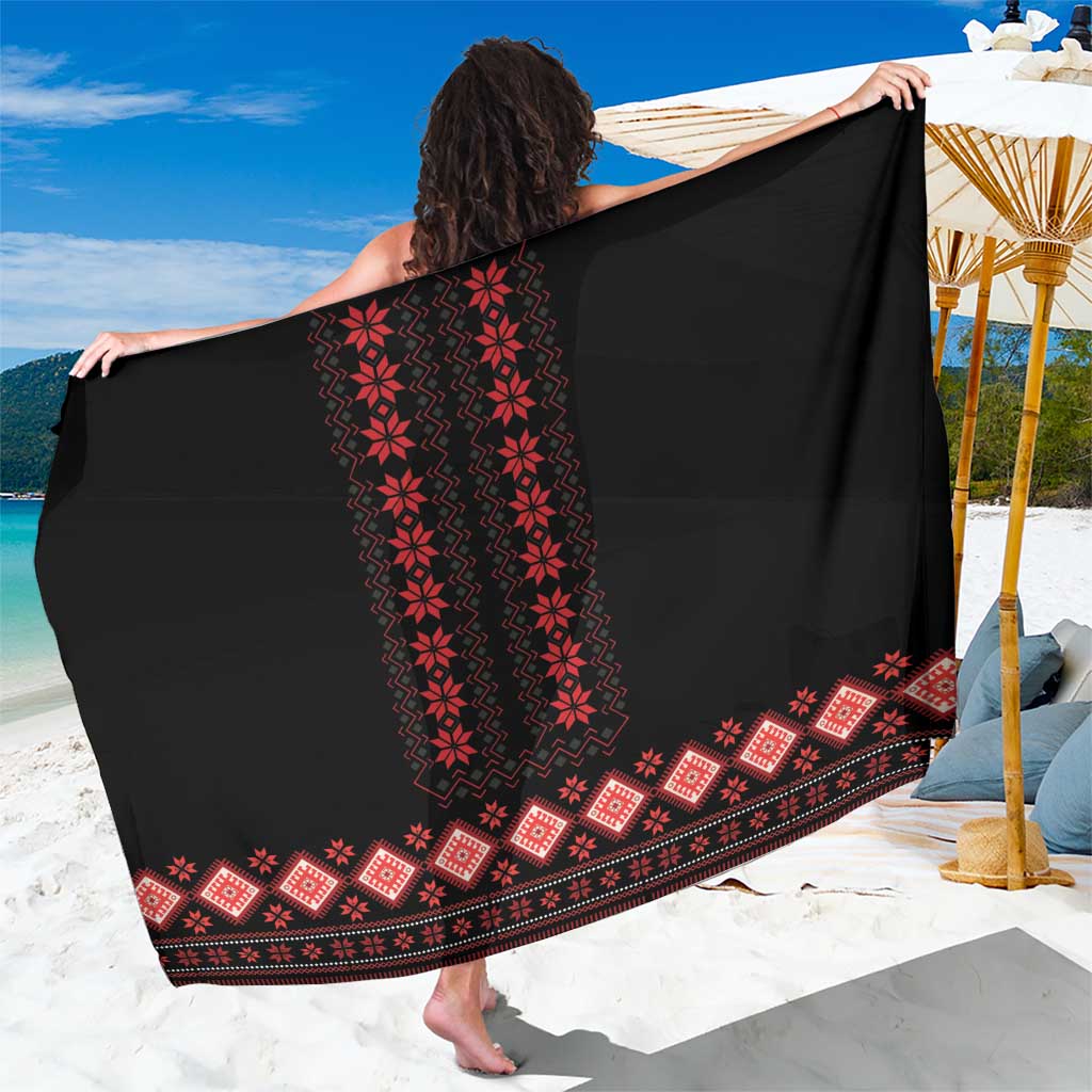 Red Ukraine Folk Patterns Sarong