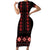 Red Ukraine Folk Patterns Short Sleeve Bodycon Dress - Wonder Print Shop