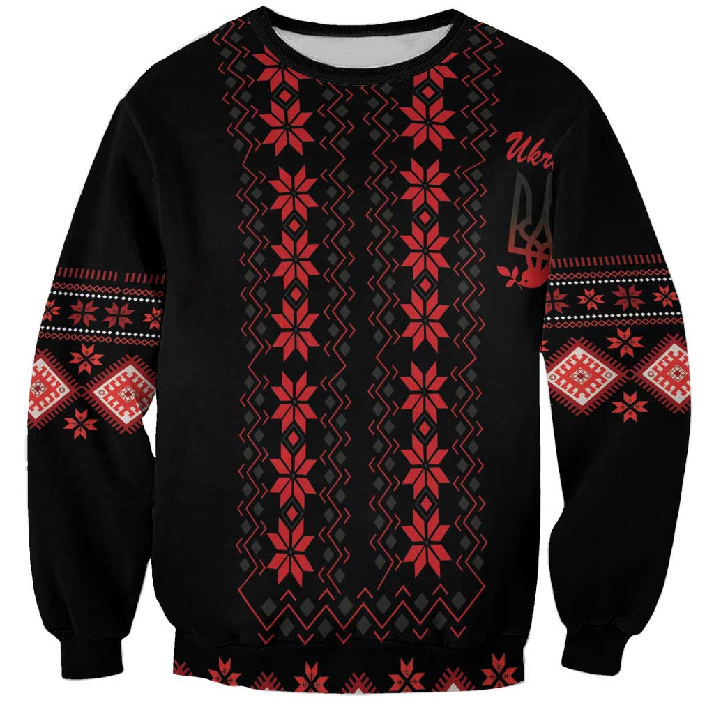 Red Ukraine Folk Patterns Sweatshirt - Wonder Print Shop