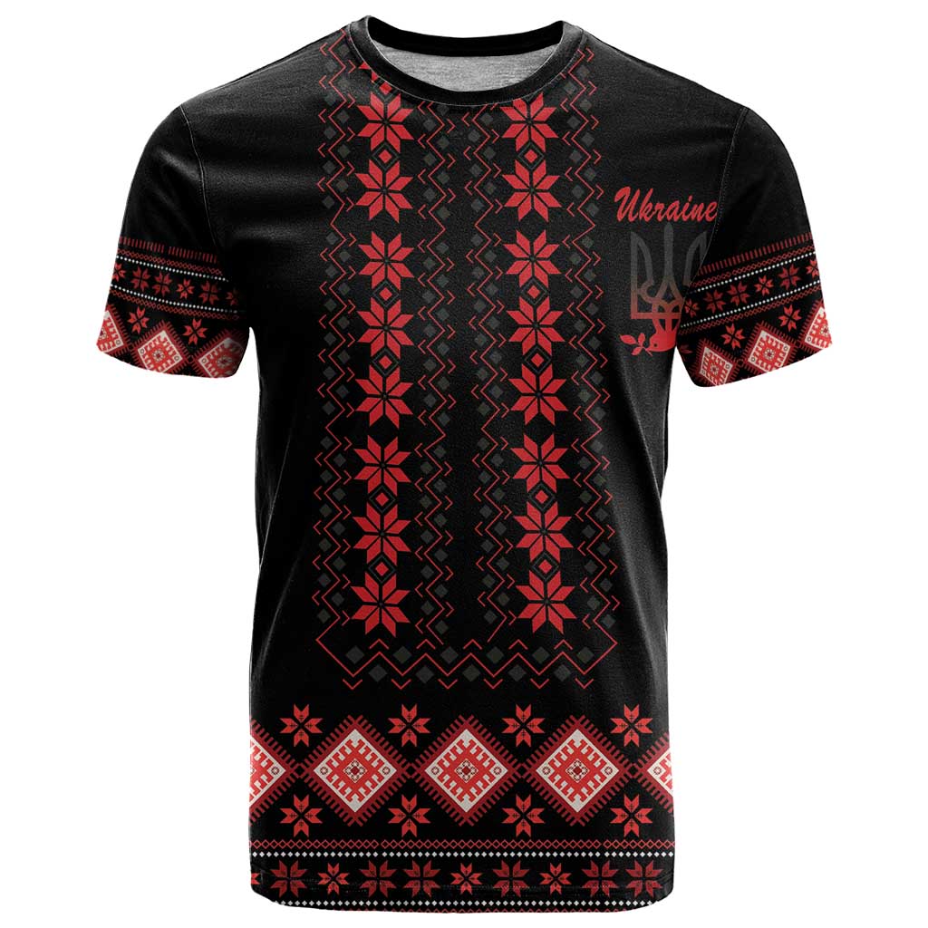 Red Ukraine Folk Patterns T Shirt