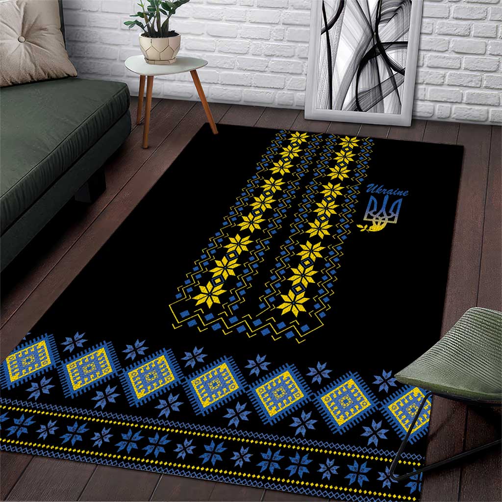 Yellow Ukraine Folk Patterns Area Rug - Wonder Print Shop