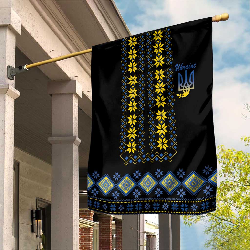 Yellow Ukraine Folk Patterns Garden Flag - Wonder Print Shop