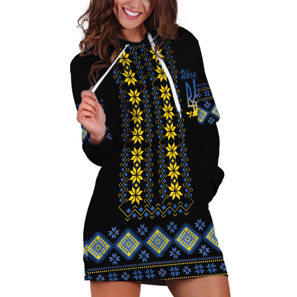 Yellow Ukraine Folk Patterns Hoodie Dress - Wonder Print Shop