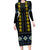 Yellow Ukraine Folk Patterns Long Sleeve Bodycon Dress - Wonder Print Shop