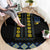 Yellow Ukraine Folk Patterns Round Carpet