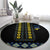 Yellow Ukraine Folk Patterns Round Carpet