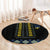 Yellow Ukraine Folk Patterns Round Carpet