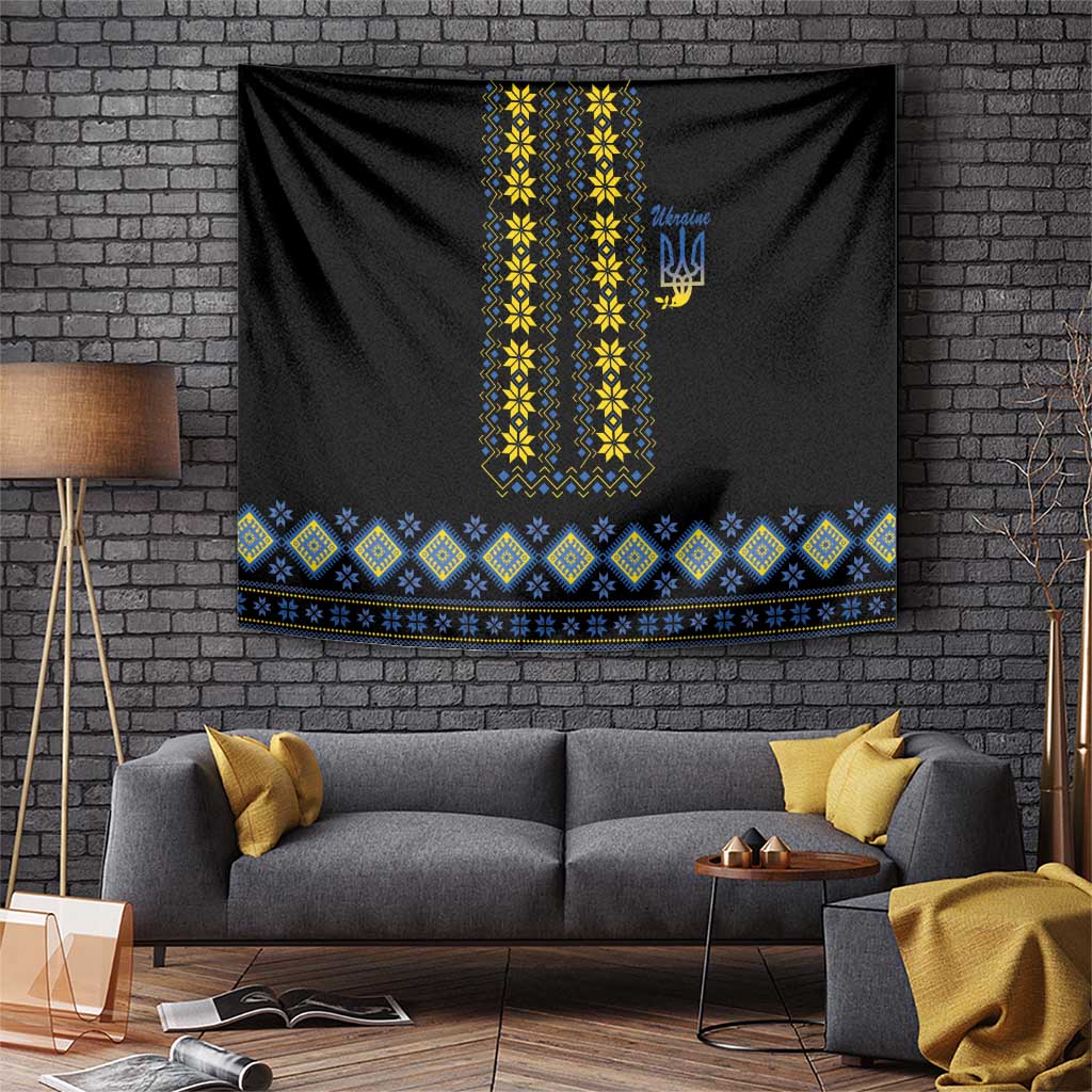 Yellow Ukraine Folk Patterns Tapestry - Wonder Print Shop