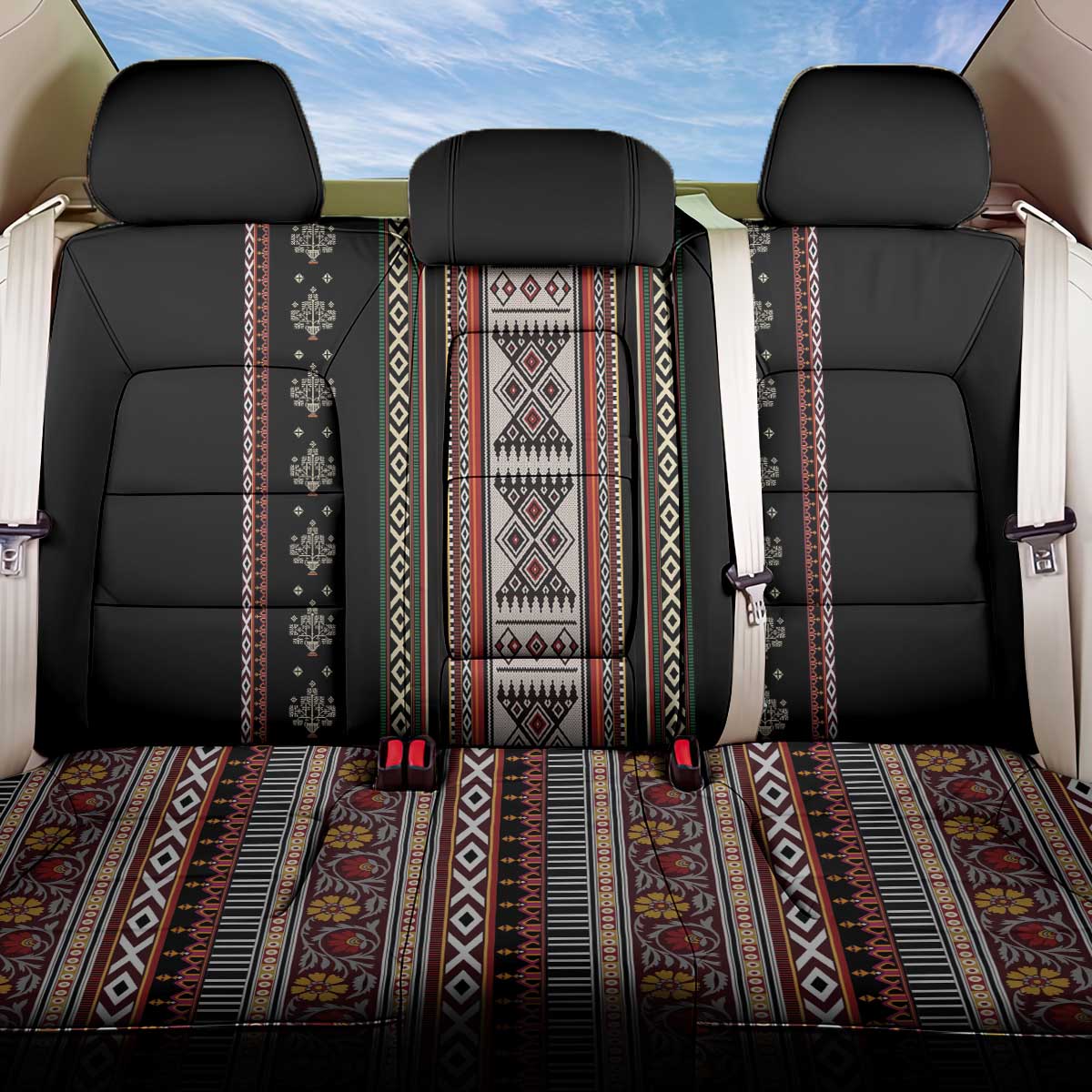 Serbia Folk Pattern Back Car Seat Cover God of Justice - Wonder Print Shop