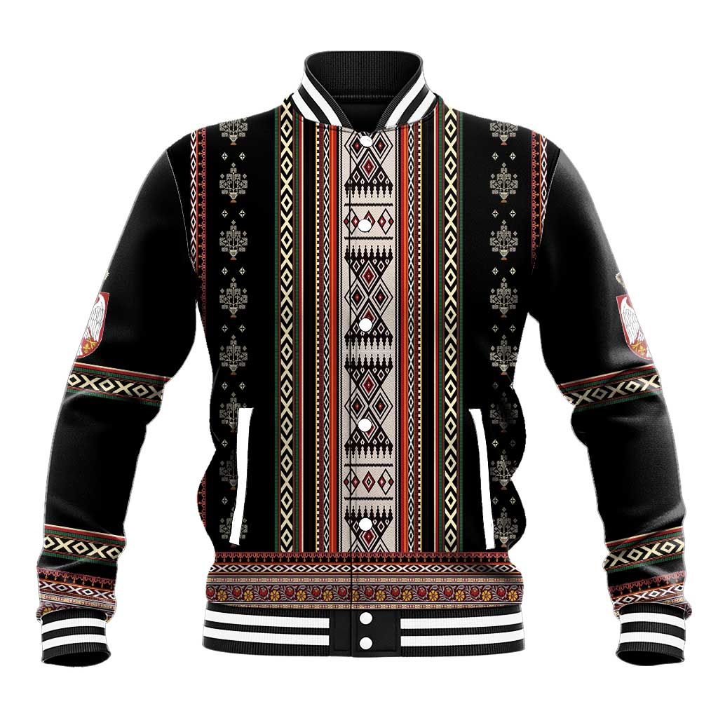 Serbia Folk Pattern Baseball Jacket God of Justice - Wonder Print Shop