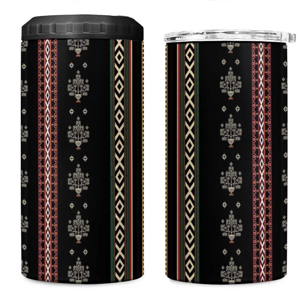 Serbia Folk Pattern 4 in 1 Can Cooler Tumbler God of Justice - Wonder Print Shop