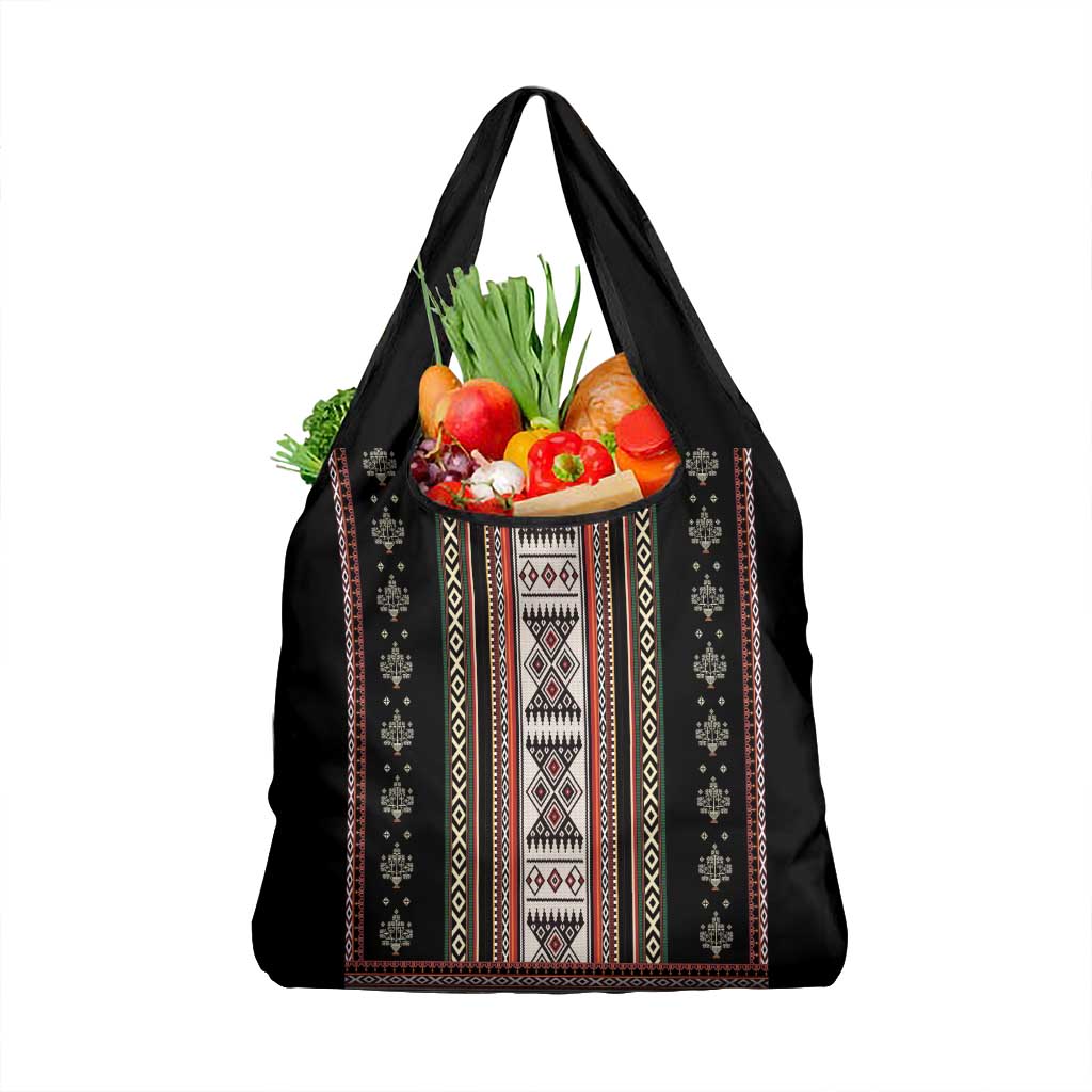 Serbia Folk Pattern Grocery Bag God of Justice