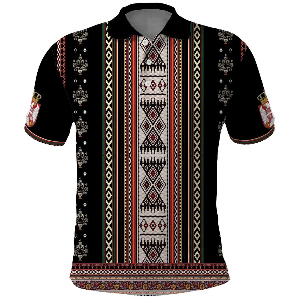 Serbia Folk Pattern Polo Shirt God of Justice - Wonder Print Shop