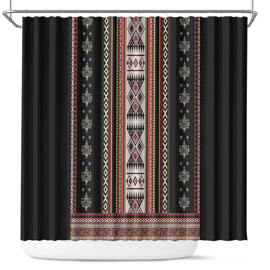 Serbia Folk Pattern Shower Curtain God of Justice