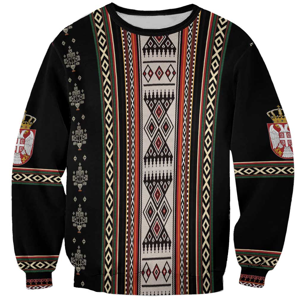 Serbia Folk Pattern Sweatshirt God of Justice - Wonder Print Shop