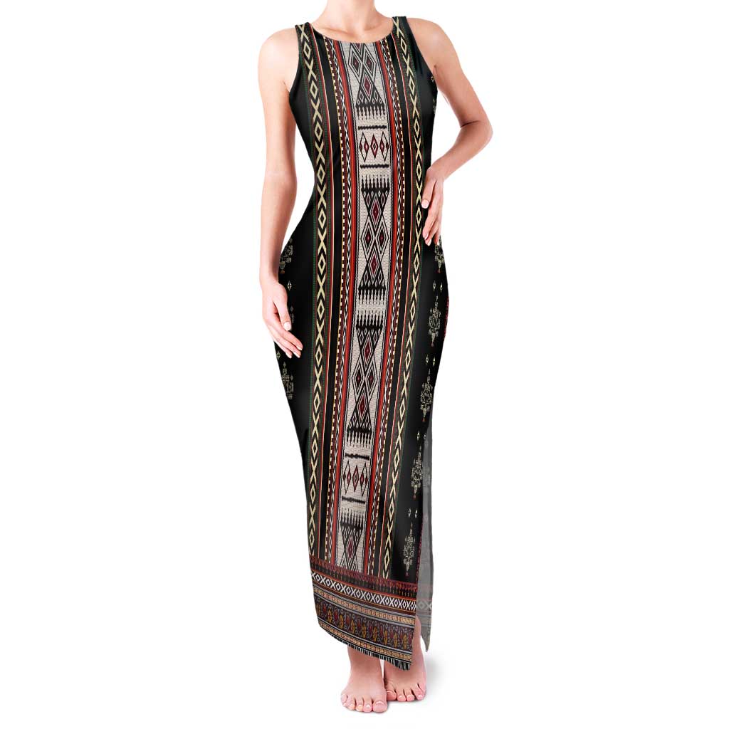 Serbia Folk Pattern Tank Maxi Dress God of Justice - Wonder Print Shop