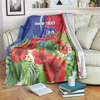 Personalized Afro-Haitians Tropical Blanket Fleur-De-Lis Veves Motif - Wonder Print Shop