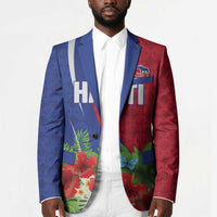 Personalized Afro-Haitians Tropical Blazer Fleur-De-Lis Veves Motif - Wonder Print Shop