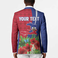 Personalized Afro-Haitians Tropical Blazer Fleur-De-Lis Veves Motif - Wonder Print Shop